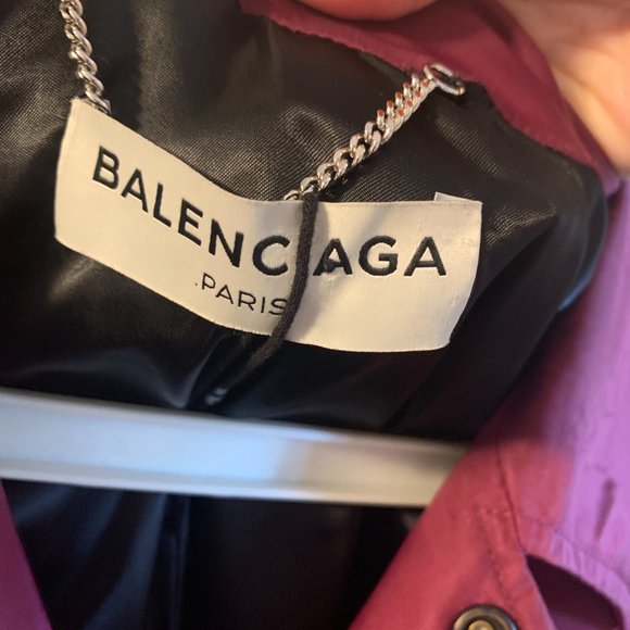 Balenciaga Maroon Satin jacket - Picture 2 of 5